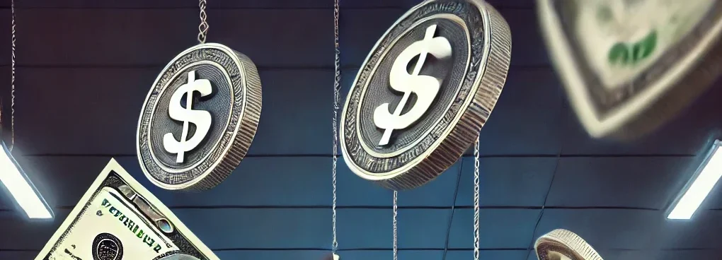 DALL·E 2025-03-22 21.43.25 - A vertical 9_16 image for a web story about financial news. The top half shows falling US dollar symbols with a red downward arrow indicating a declin
